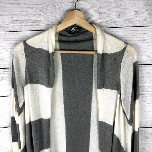 Blue Asphalt | Striped Knit Open Front Cardigan S/M - Picture 3 of 9